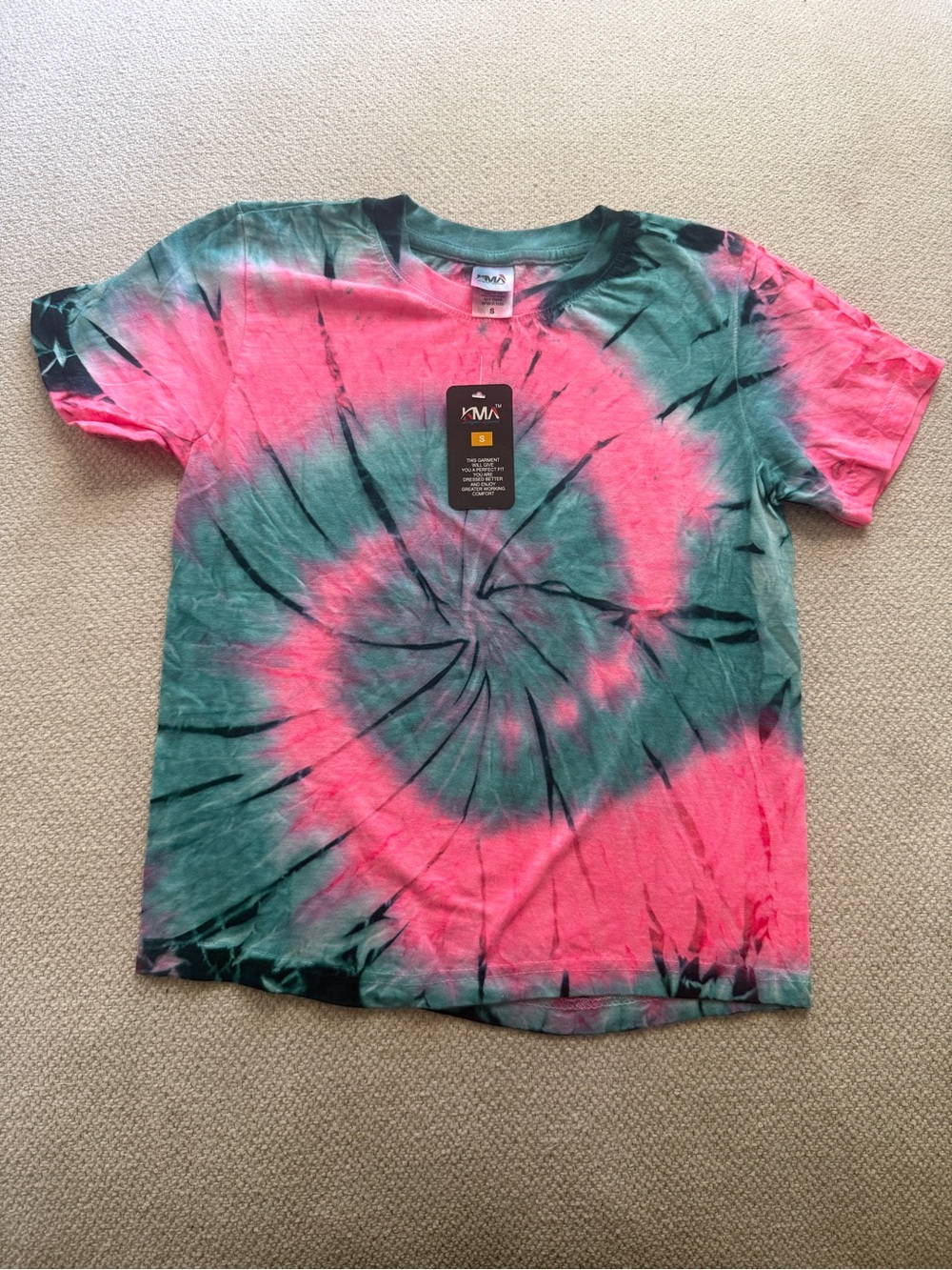 KMA Kids Bright Pink and Aquamarine Tie-Dye Tee